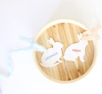 Custom Bunny Acrylic Tag, Personalized Easter Basket Engraved Gift Spring Decor, Boho Tag