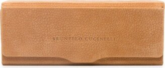 Logo-Debossed Leather Glasses Case