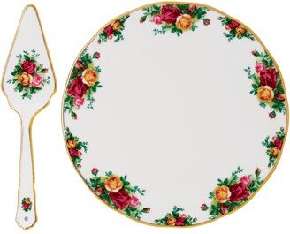 Old Country Roses Cake Plate & Server