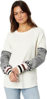 Mod About You Cuff Raglan (Ivory Combo) Women's Clothing