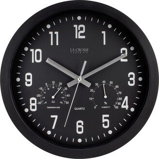 La Crosse Clock 404-2631 12 Indoor Analog Wall Clock with Temperature and Humidity