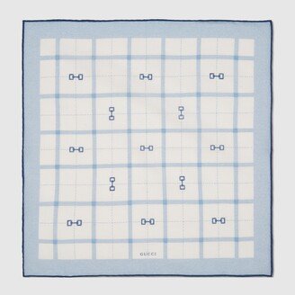 Horsebit check cotton pocket square