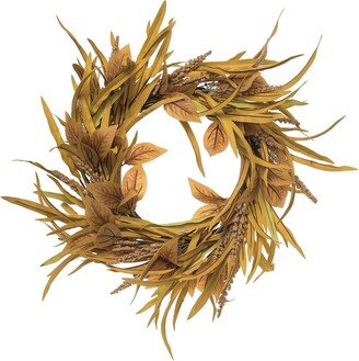 Natural Fiber 23.62In Multicolored Harvest Rustic Stalks Wreath-AA