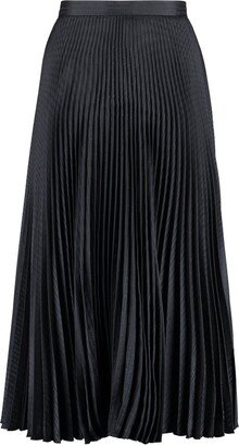 Pleated High-Waist Midi Skirt