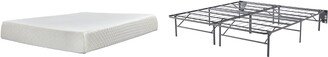 10 Inch Chime Memory Foam Black/White 2-Piece King Mattress Package