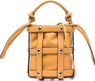 Cage calf-leather bucket bag