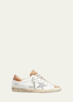 Superstar Mixed Leather Glitter Low-Top Sneakers