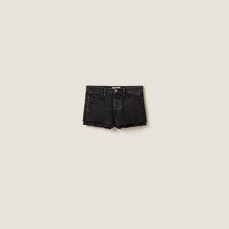 Black Denim Shorts-AA