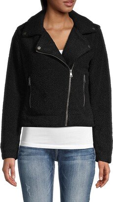 Faux Shearling Moto Jacket-AD