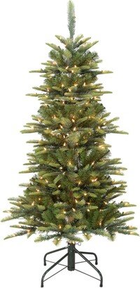 Puleo Pre-Lit Slim Fir Artificial Christmas Tree with 200 Lights, 4.5'