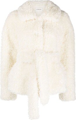 Belted Faux-Shearling Jacket