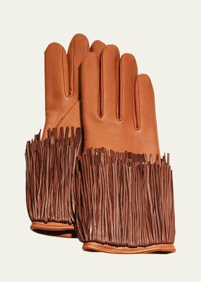 Lena Fringe Leather Gloves