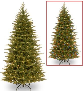 National Tree Company National Tree 7.5' Feel Real Nordic Spruce Slim Hinged Tree with 600 Dual Led Lights