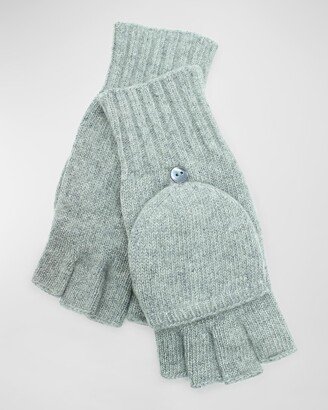 Jersey-Knit Cashmere Flip-Top Gloves