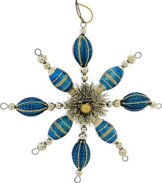 Bethany Lowe Designs Bethany Lowe Turquoise Starburst Ornament - One Ornament 7.0 Inches - Christmas Beads - Lc2435 - Glass - Blue