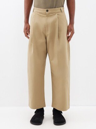 Sorte Pleated Cotton-twill Wide-leg Trousers