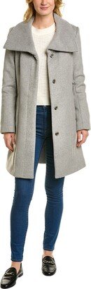 Convertible Collar Wool-Blend Coat