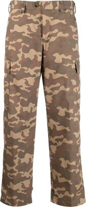 PT Torino Camouflage-Pattern Straight-Leg Trousers