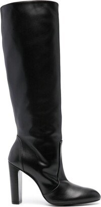 Almond-Toe 105mm Leather Boots