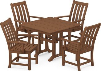 Vineyard 5-Piece Farmhouse Trestle Arm Chair Dining Set