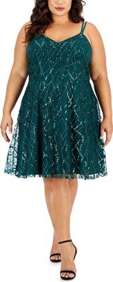 Trendy Plus Size Sequined Fit & Flare Dress