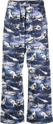 Sharks Easy wide-leg trousers