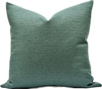 Green Rustic Textured Weave Pillow Covers - Solid Throw Hunter Cover
