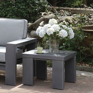 Luva Contemporary Grey 24-inch Aluminum Square Outdoor End Table