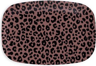 Serving Platters: Leopard - Pale Mauve Serving Platter, Pink