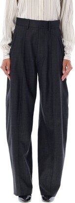 Checked Tapered-Leg Trousers-AA