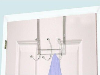 Chrome Plated Steel Over the Door 3-Hook Hanging Rack