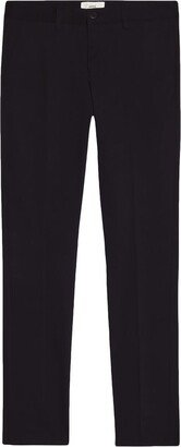 Mid-Rise Straight-Leg Trousers-DF