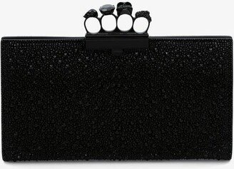 Women's Jewelled Flat Pouch In Black