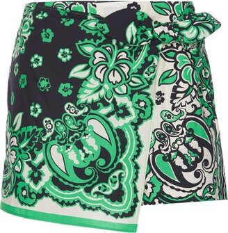 Bandana Print Wrap Shorts