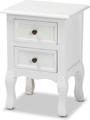 Caelan Classic and Traditional White Finished Wood 2-Drawer End Table