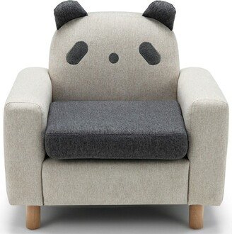 Kids Panda Sofa Wooden Armrest Chair Couch w/ Thick Cushion Beech Legs Gift