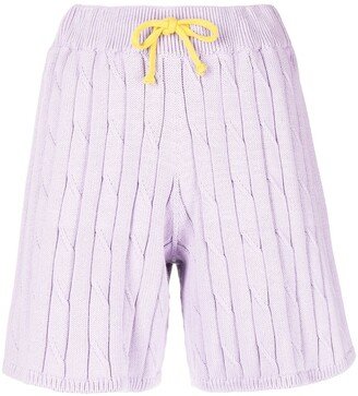 Cable-Knit Drawstring Shorts