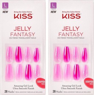 Kiss Nails KISS Jelly Fantasy Fake Nails - Jelly Baby - 2pk - 56ct