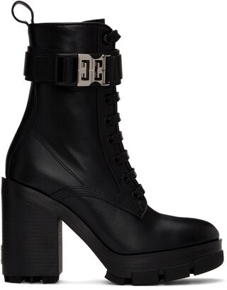 Black Terra Heel Combat Boots