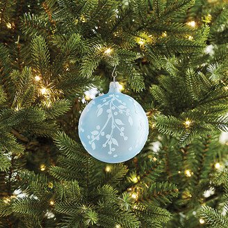 Set of 2 Snowy Branch Glass Ornament