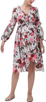 Maternity Akemi Floral Split-Sleeve Dress