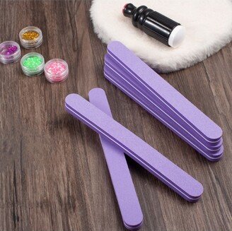 Zodaca 5 Pack Sponge Nail Files and Buffer, 100/180 Grit for Professional Buffing Natural & Acrylic Nails Manicure, Purple