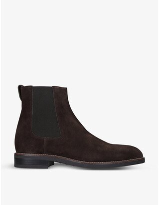 Mens Dark Brown Canon Suede Chelsea Boots