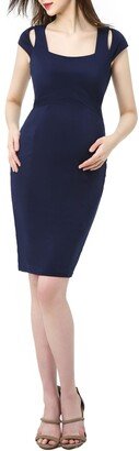 Julie Cold Shoulder Body-Con Maternity Dress-AA