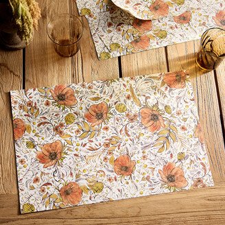 Autumn Florals Paper Placemats, Set of 24