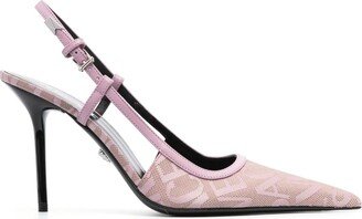 Logo-Jacquard 105mm Slingback Pumps