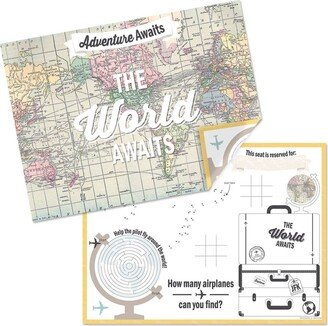 Big Dot Of Happiness World Awaits - Paper Travel Coloring Sheets - Activity Placemats - Set of 16