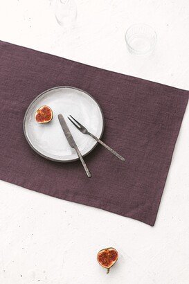 Plum Linen Table Placemat Set, Softened Dinner Tablemats Pink Setting, Natural Placemats, Restaurant Mats