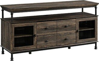 Canal Street Industrial Wood and Metal TV Stand for TVs up to 65 Carbon Oak