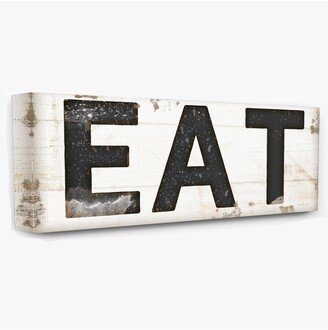 Eat Typography Vintage-Inspired Sign Cavnas Wall Art, 10 x 24